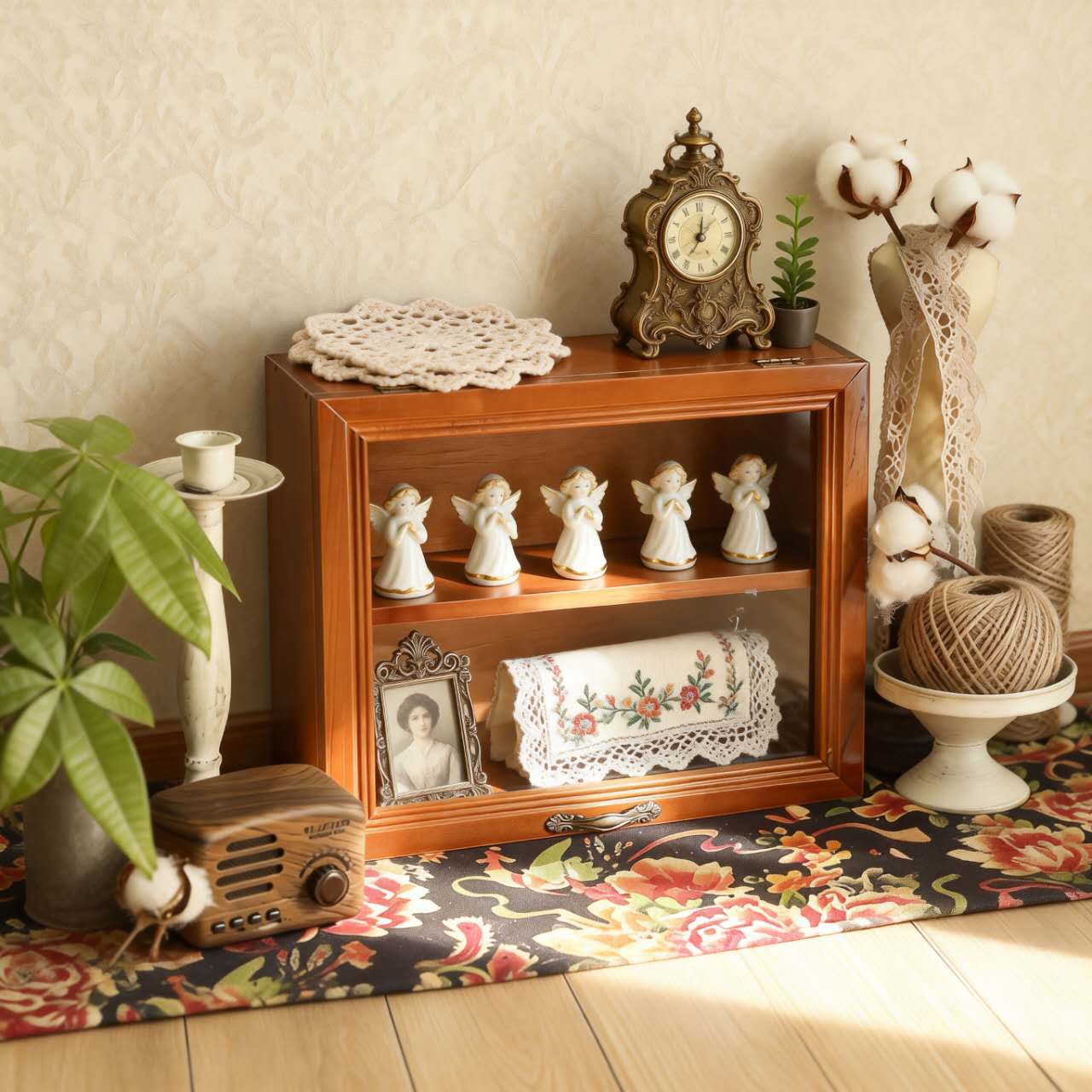 The Heritage Two-Tier Artisan Display Cabinet