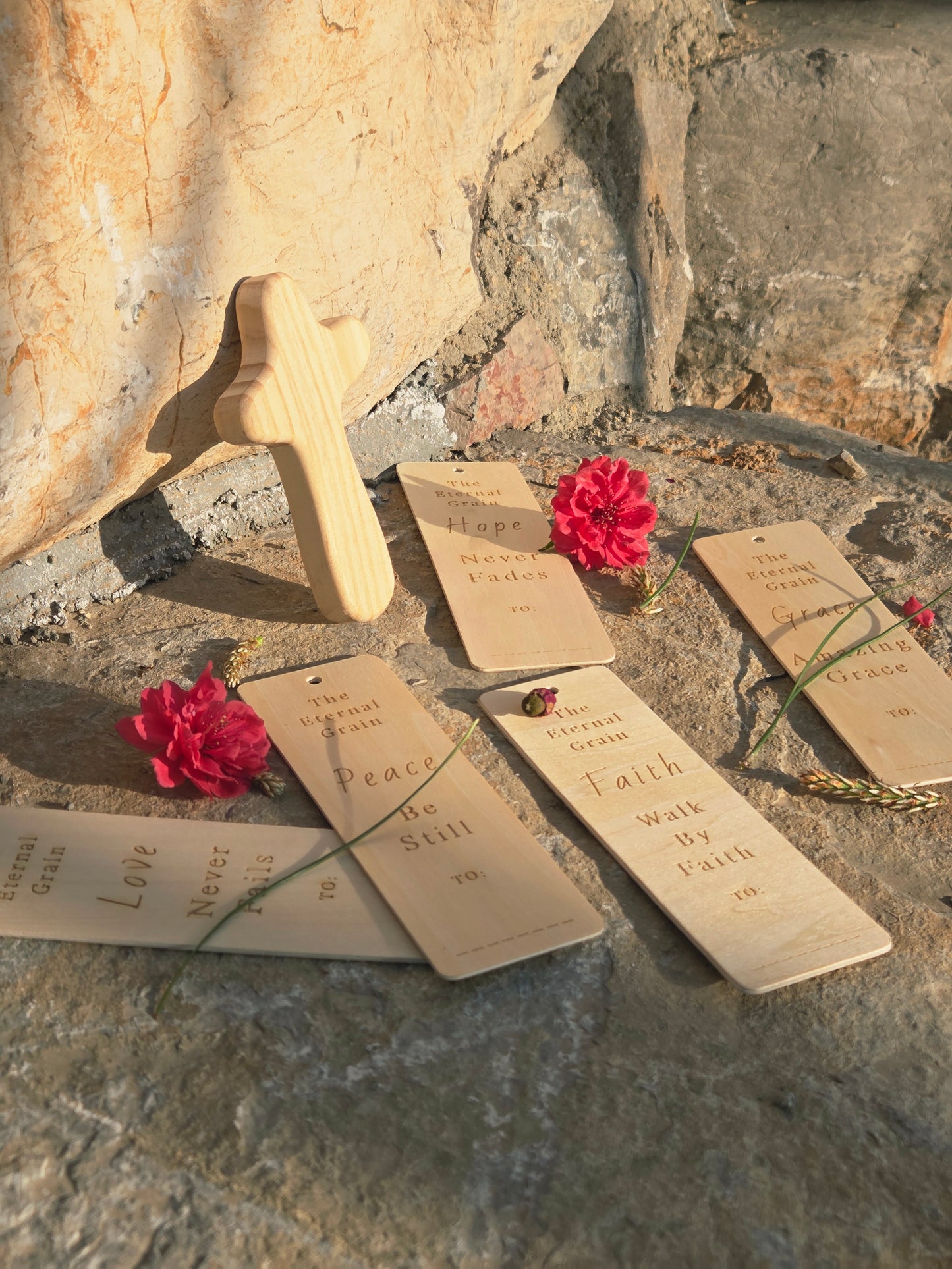 Hand-Carved Prayer Cross Gift Set (7-Piece Faith Kit)